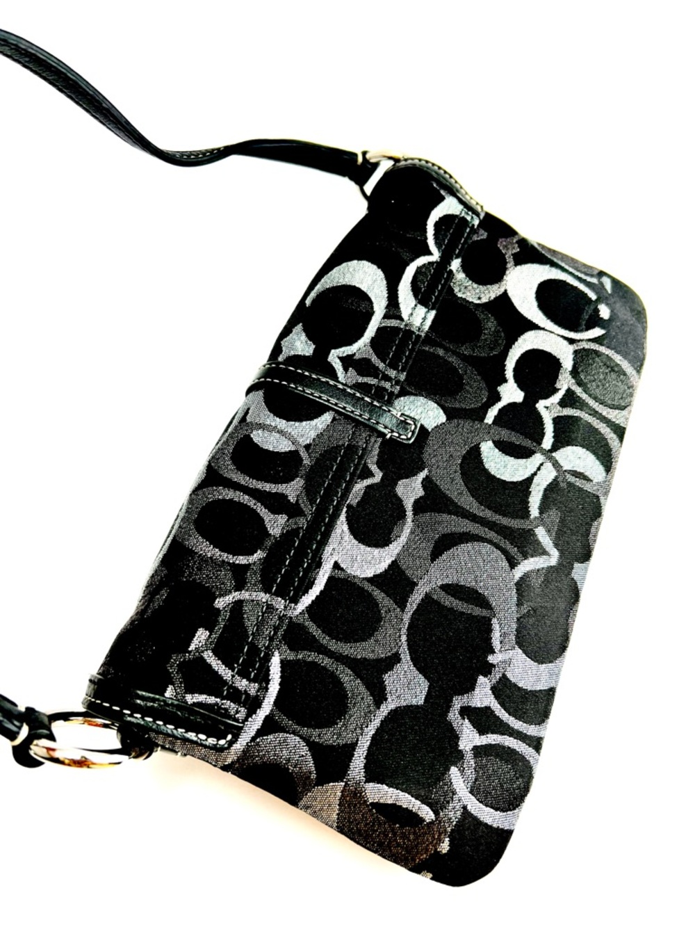 COACH Limited Edition Hampton Black/Silver Grey Shoulder Bag -Style 10455 - Picture 4 of 10